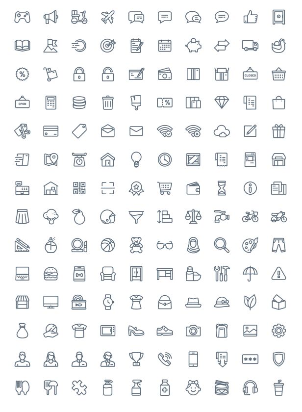 140+ E-commerce Icons For Figma