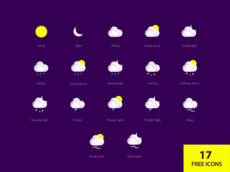 17 Free Weather Vector Icons