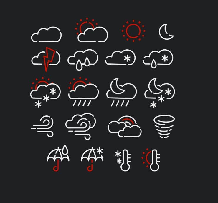 20 Weather Icons For Adobe Illustrator