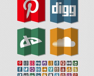 40 Free Folded Social Media Icons