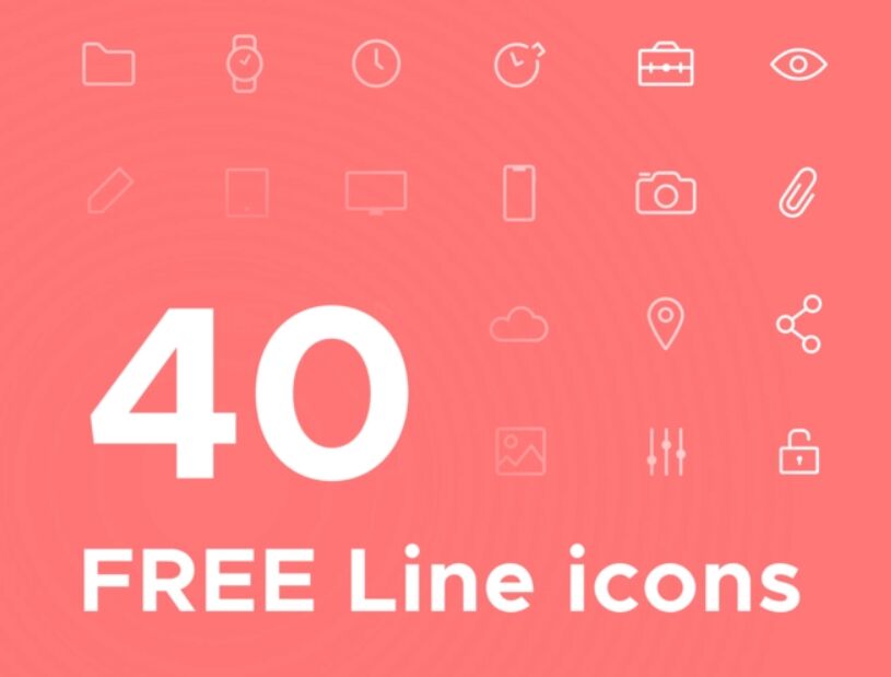 40 line icons pack