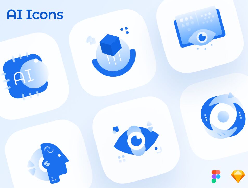 6 Artificial Intelligence & Machine Learning Icons