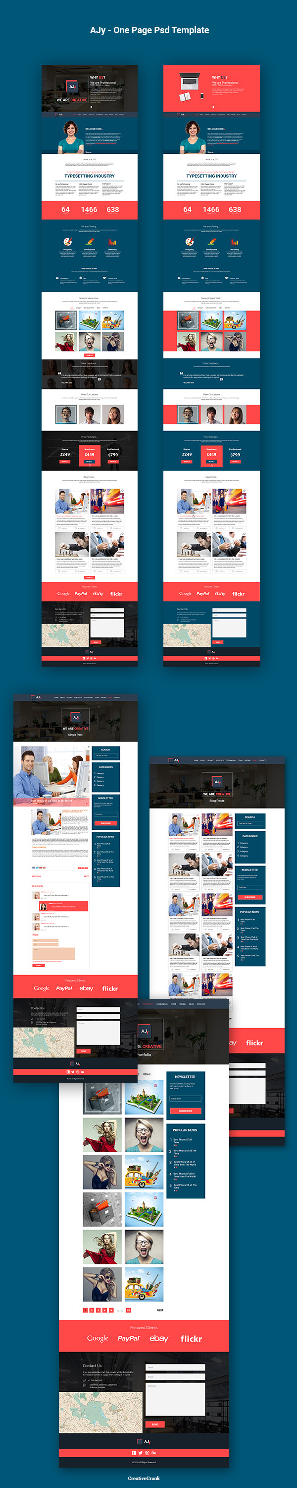 AJy – One Page Psd Template
