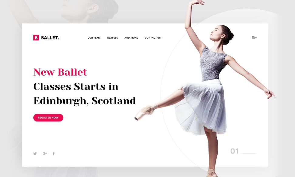 Ballet Dance Web Page Template