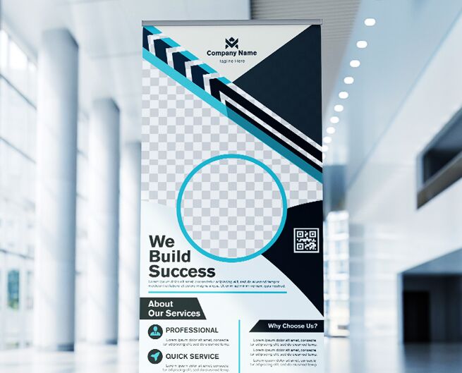 Business Roll Up Banner Vector Template