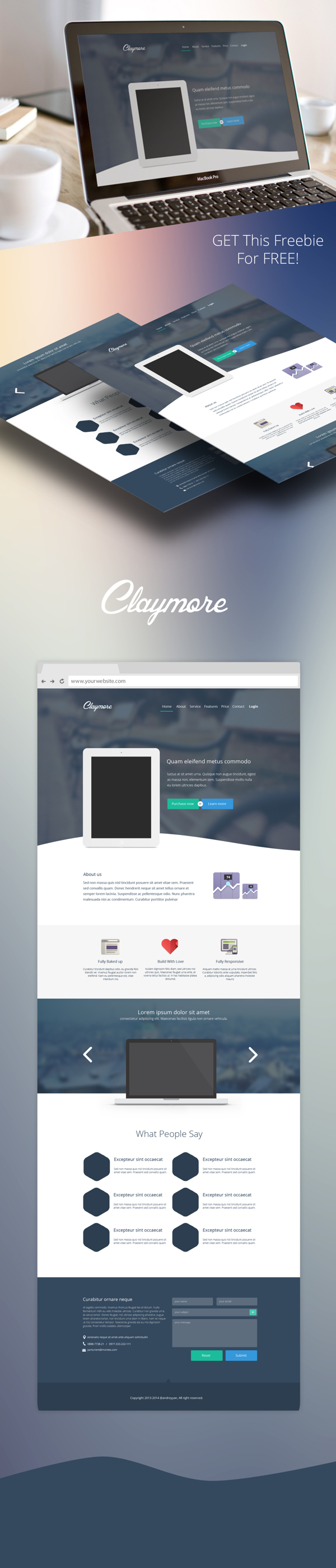 Claymore - App Landing Page