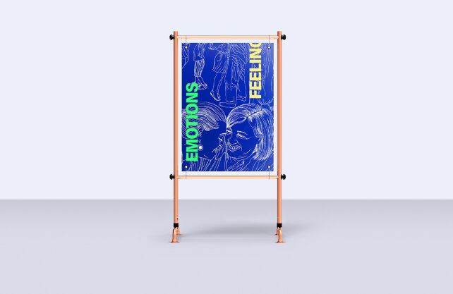 Display Metal Stand Poster Mockups