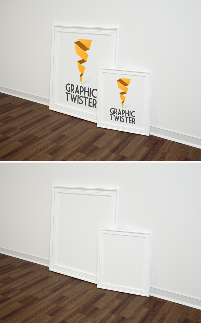 Double Right Poster Frame Mockup