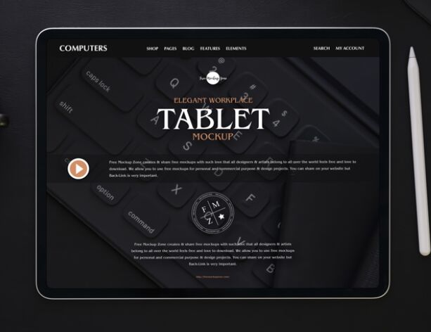 Elegant Workplace Tablet Mockup