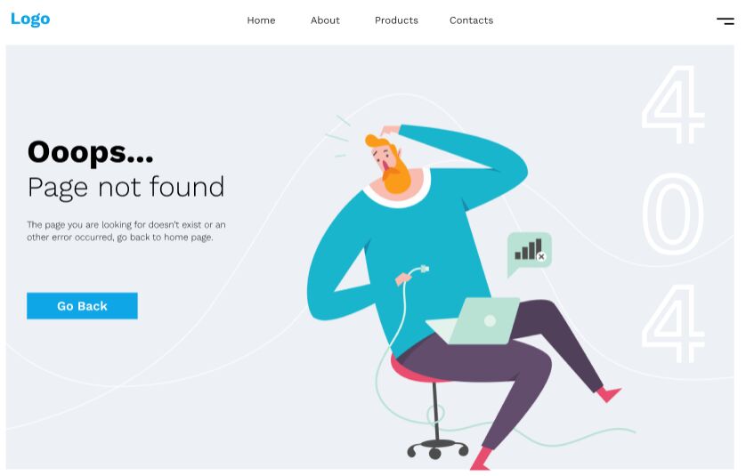 Error 404 Page For Website