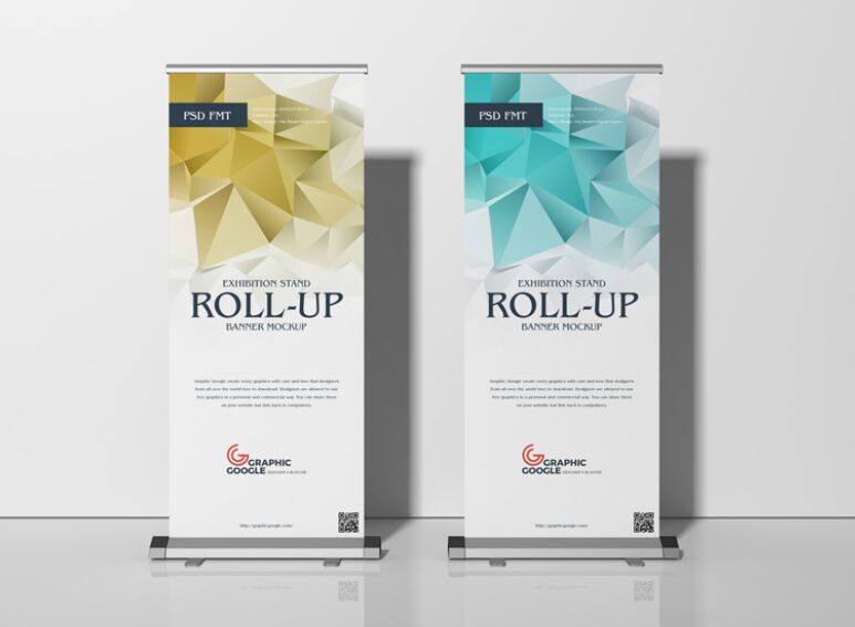 Exhibition Stand Roll-Up Banner Mockup