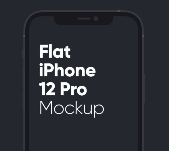 Flat iPhone 12 Pro Mockup Sketch