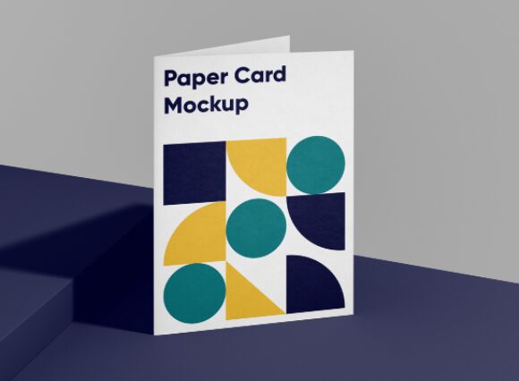 Folded A4 Paper Card Mockup