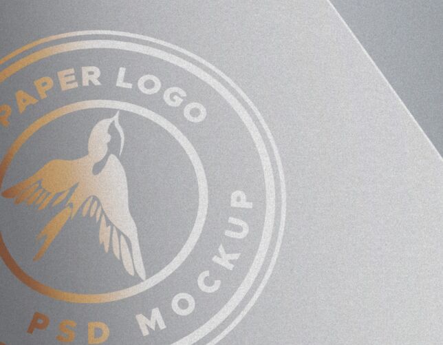 Folded Paper Logo Mockup