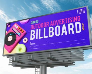 Free 20 x 50 Outdoor Advertising Billboard Mockup
