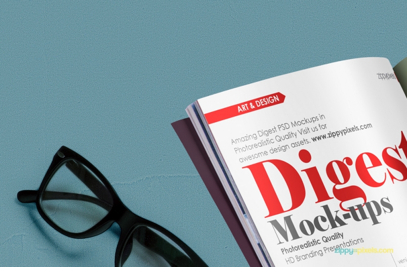 Free Digest-size Magazine PSD Mockup