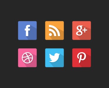 Free Flat Longshadow Social Media Icons