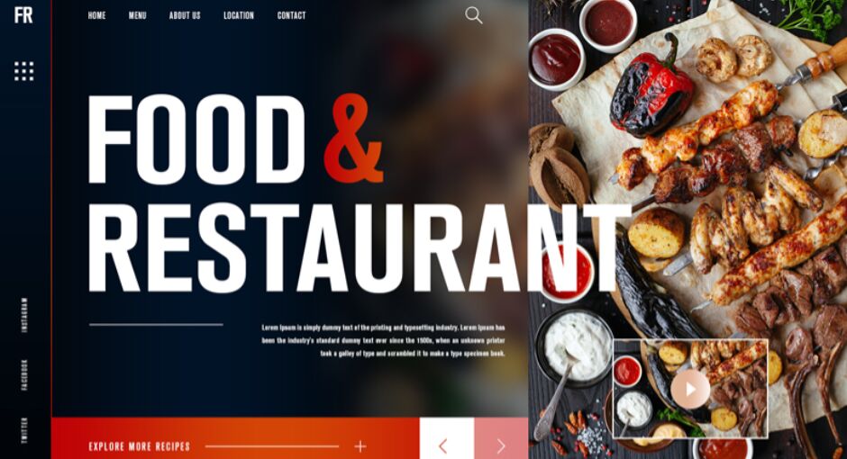 Free Food & Restaurant Landing Page Design Template