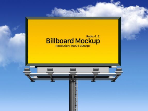 Free Fully Customizable Outdoor Advertising Billboard Mockup PSD