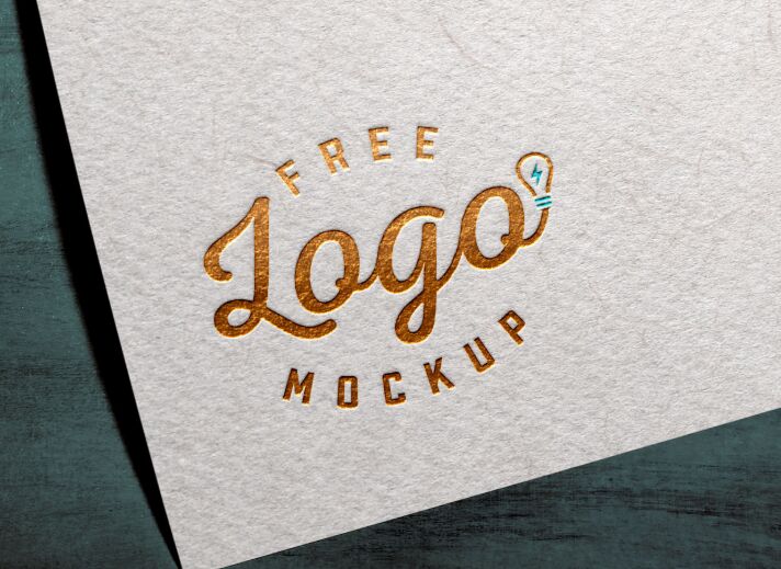 Free Gold Silver Foil Textured Card Logo Mockup PSD