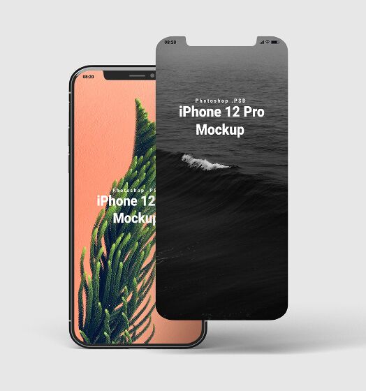 Free iPhone 12 mockup Front View