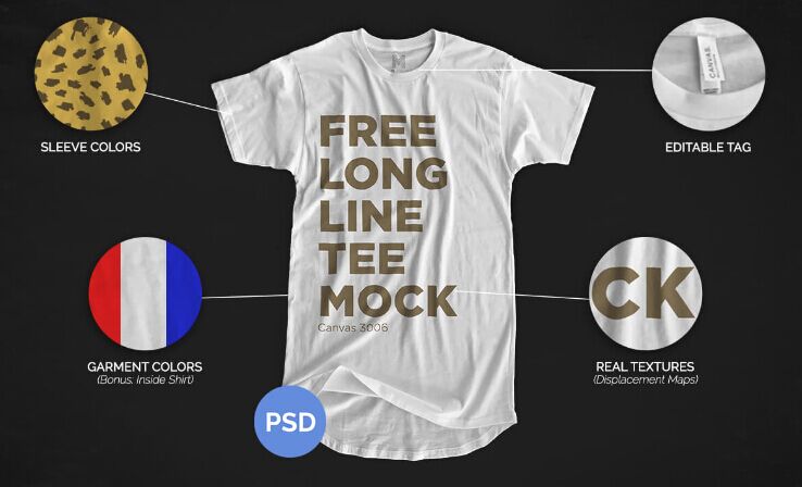 Free Longline T-Shirt Mockup 2016