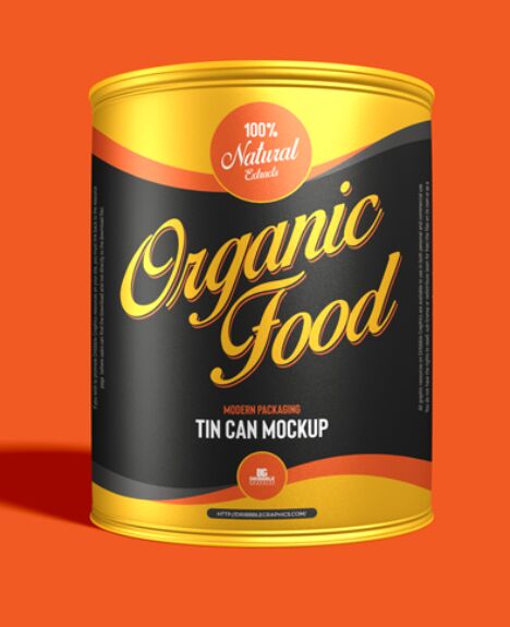 Free Modern Packaging Tin Can Mockup