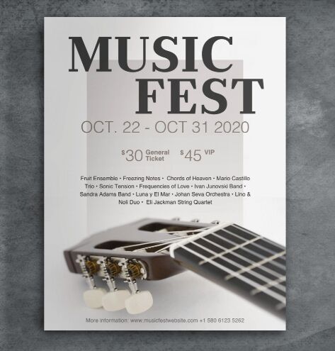 Free Music Event Poster & Mockup