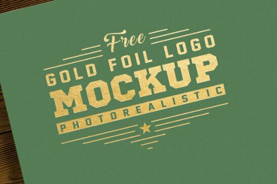 Free Photorealistic Gold & Silver Foil Logo Mockup PSD