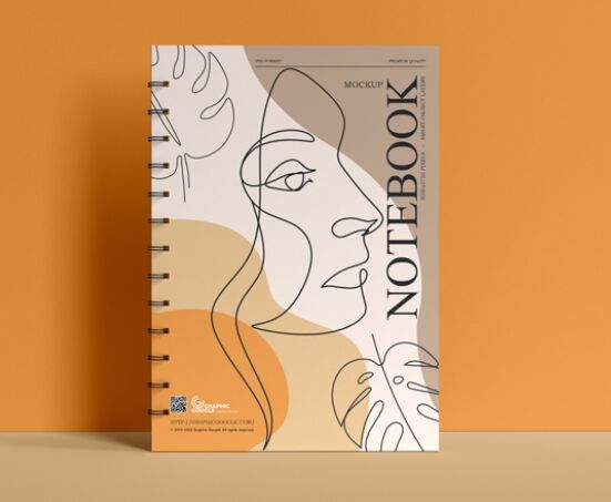 Free Premium Spiral A4 Notebook Mockup