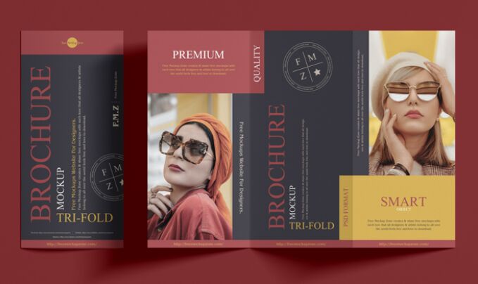Free Premium Tri-Fold Brochure Mockup