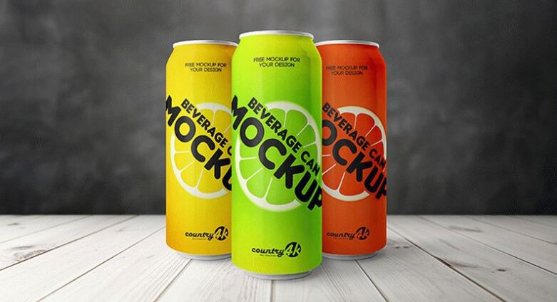 Free PSD MockUp for Beverage Can