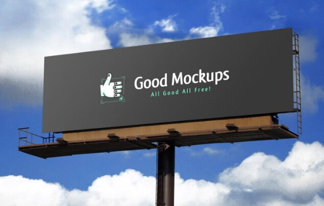 Free Realistic Outdoor Advertising Billboard Mockup PSD