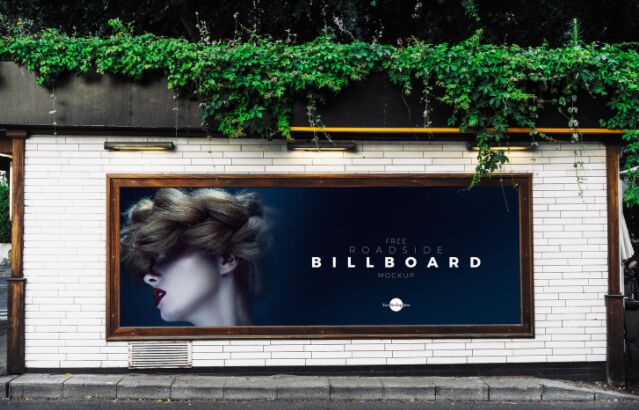Free Roadside Advertisement Billboard Mockup PSD