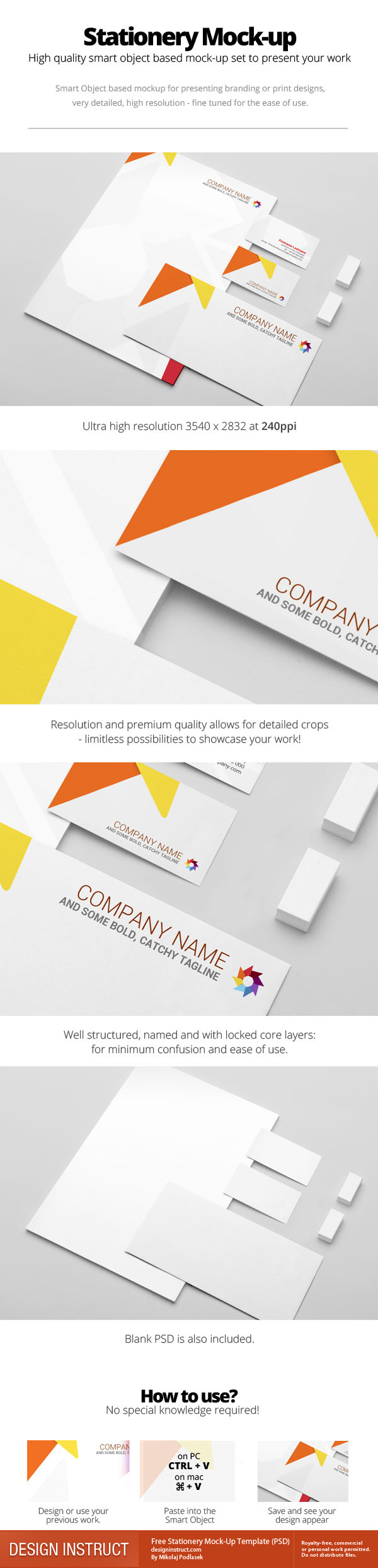 Free Stationery Mock-Up Template (PSD)