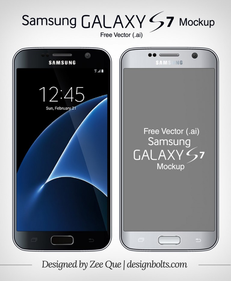 Free Vector Samsung Galaxy S7 & S7 Edge Mock-up