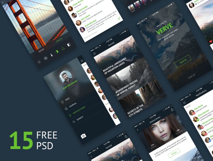 Free Verve PSD UI Kit