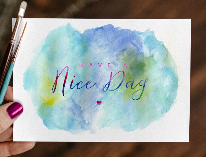 Free Watercolor Painting Greeting Card Mockup PSD