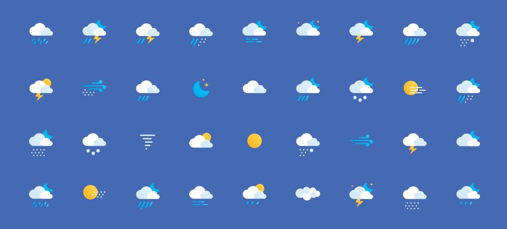 Free Weather Icons (AI+PSD)