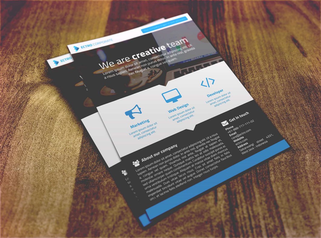 Freebie Ectro Corporate Flyer PSD Template