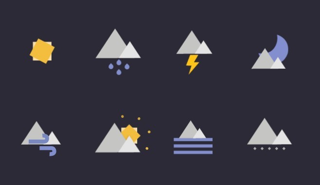 Geometric Weather Icons Vector