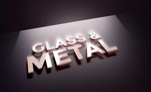 Glass Metal Text Effect