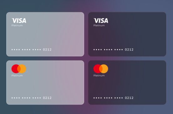 Glassmorphism VisaMaster Card Figma