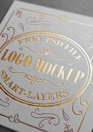 Gold And Silver Stamping Logo Mockup