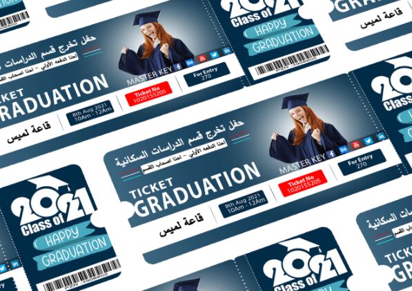 Graduation Ticket PSD Mockup