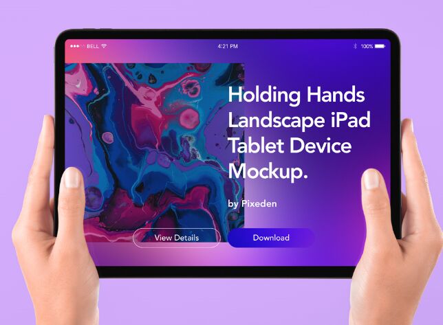 Hand Holding Tablet iPad Psd Mockup