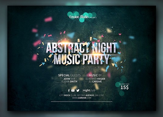 Horizontal party flyer template