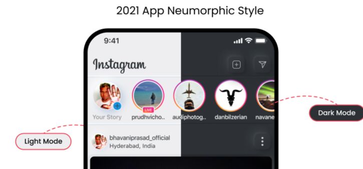 Instagram UI Kit Neumorphic Style