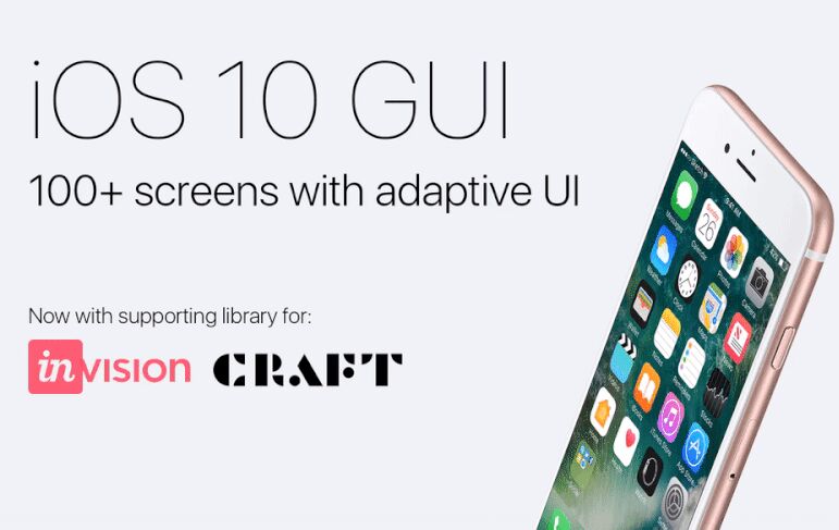 iOS GUI with adaptive UI and InVision Craft Library