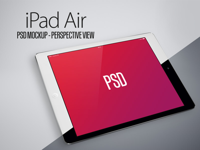 iPad Air PSD Mockup - Perspective View - Black & White